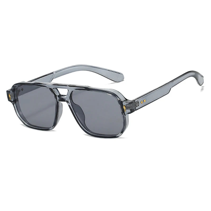 1pcs/4pcs Brand Fashion Square Women Men Sunglasses Retro Rivets Women Brand Designer Shades UV400 Sun Glasses Shades Elk-Valley 3D