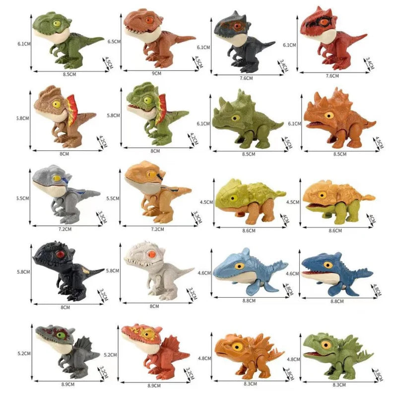 Children Jurassic Biting Finger Dinosaur Animals Model Toys Movable Joints Tricky Chameleon Hippo Kids Birthday Christmas Gifts Elk-Valley 3D