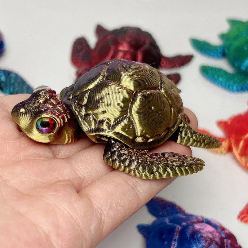 3D Printed Turtle Figurines Movable Joints Creative Collection Desktop Decoration Ornaments Holiday Gifts for Decoration Crafts Elk-Valley 3D