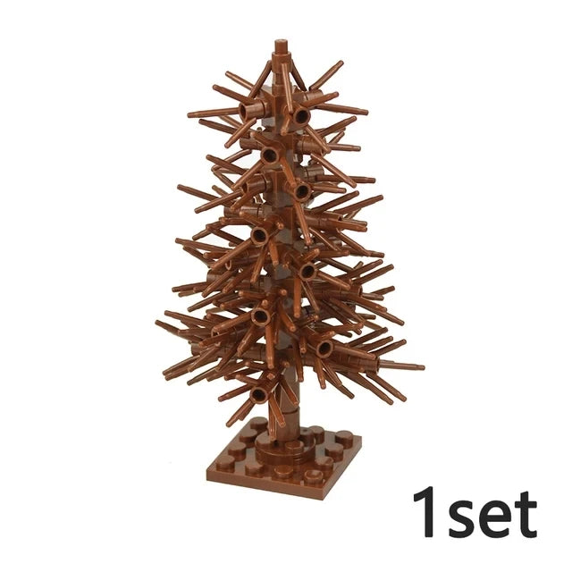 DIY Plant Tree City Bricks Assemble MOC Pine Christmas Tree Model Building Blocks Educational Sunflower Brick For Children Gifts Elk-Valley 3D