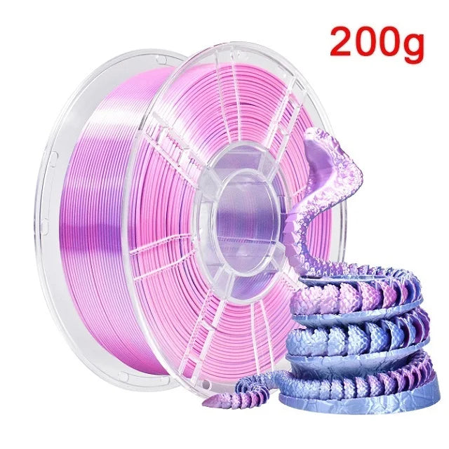 200G Dual Color Filament Silk PLA 1.75mm FDM 3D Printer Plastic Material Shiny Filament PLA Multicolor Black Red Blue Gold Elk-Valley 3D