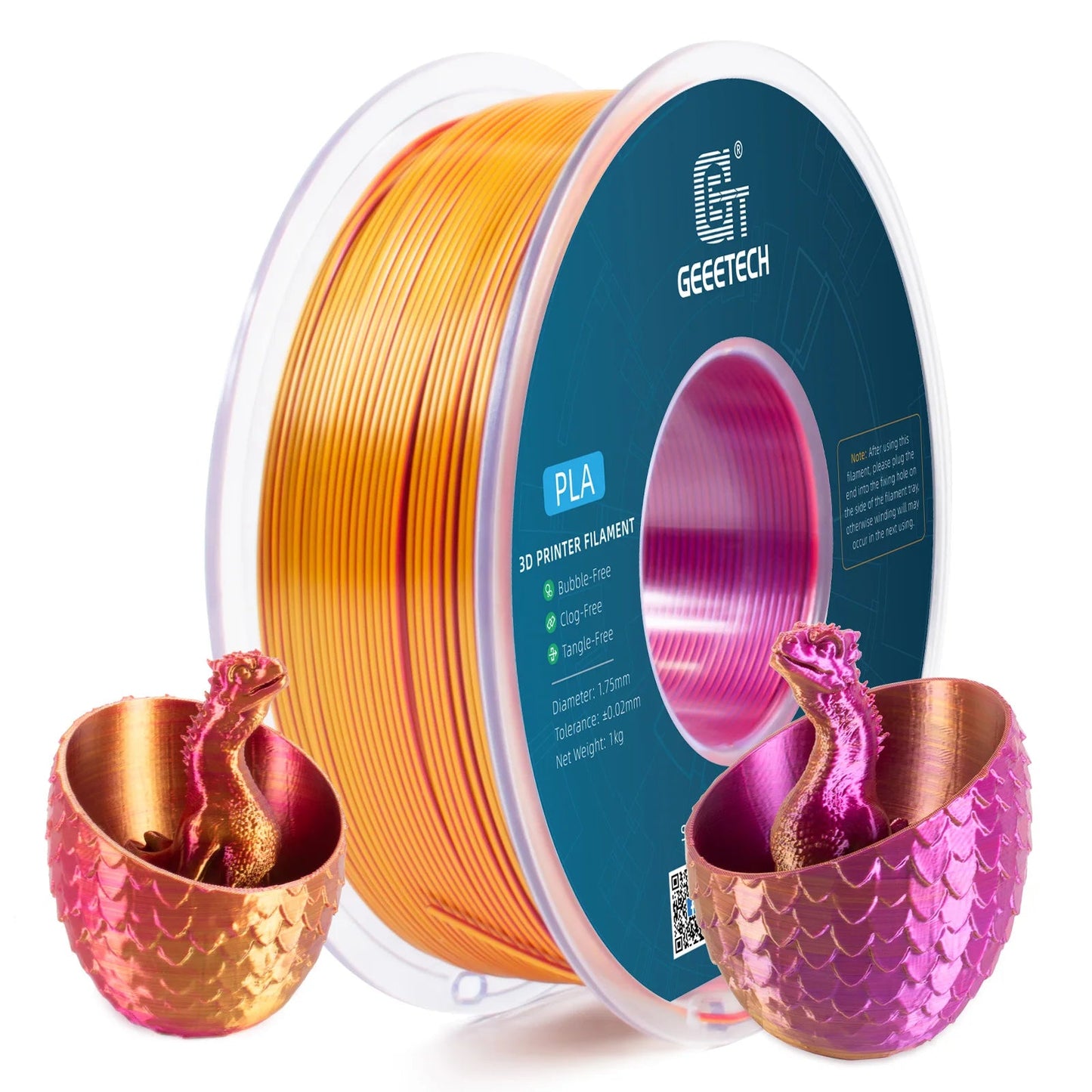 Geeetech Tri Color Silk PLA Filament , 3D Filament 1,75 mm 1KG Spool Wire  (+/-0.03mm) Vacuum packaging, special color Elk-Valley 3D