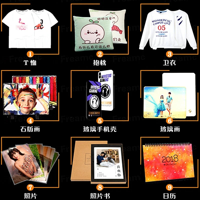 Heating Transfer Press Printing Machine T-Shirt Hot Stamping Printer for Clothes Design Artwork Digital 380x380MM 330x450MM Tool