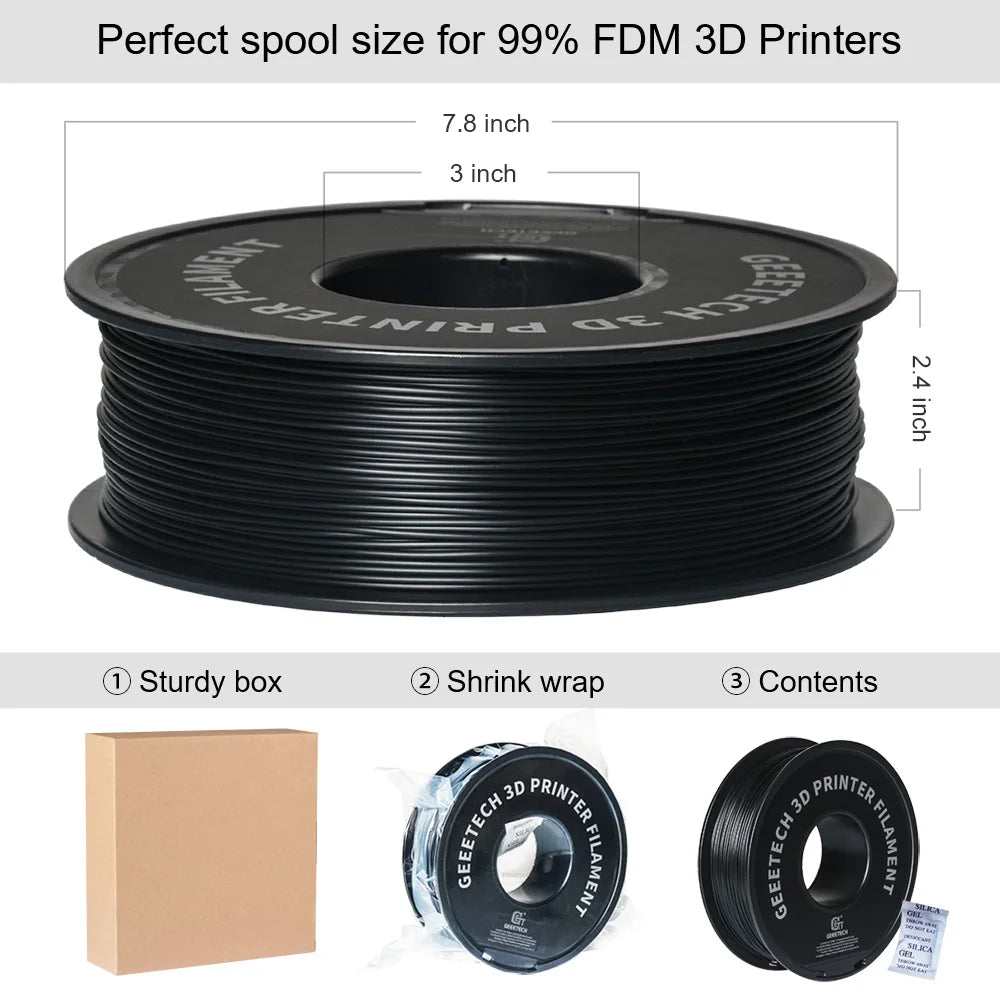 Geeetech Standard PLA Filament 1kg 1.75mm 3D Printer Plastic Material, Accuracy 0.03mm, Free Shipping Fit Most FDM Printer Elk-Valley 3D