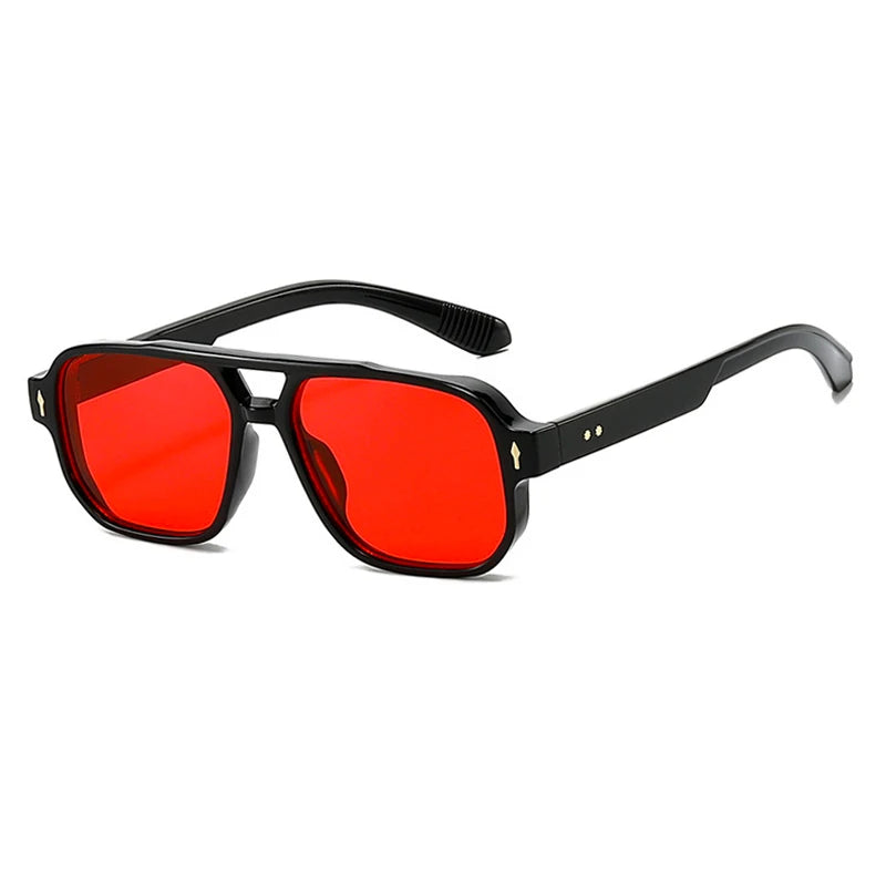1pcs/4pcs Brand Fashion Square Women Men Sunglasses Retro Rivets Women Brand Designer Shades UV400 Sun Glasses Shades Elk-Valley 3D