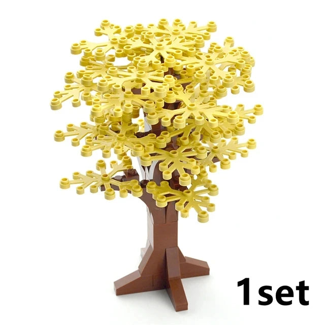 DIY Plant Tree City Bricks Assemble MOC Pine Christmas Tree Model Building Blocks Educational Sunflower Brick For Children Gifts Elk-Valley 3D