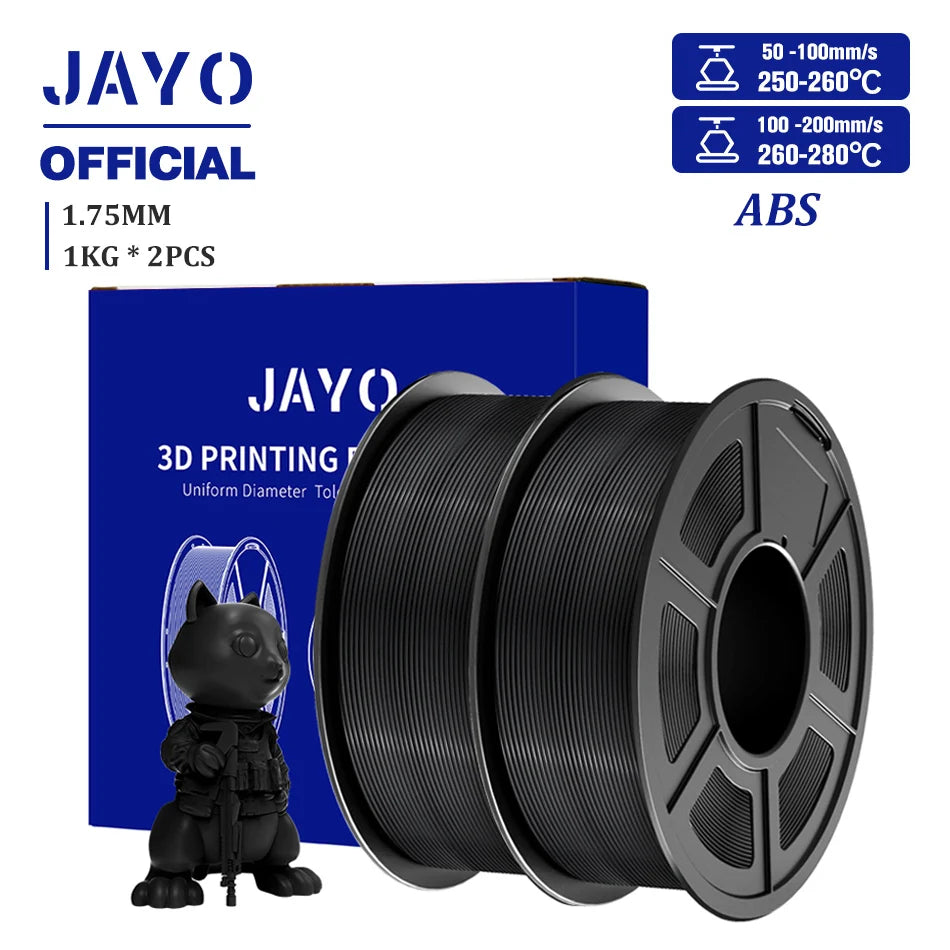 JAYO ASA / ABS / Easy ABS Filament 1.75mm 1KG 3D Filament Low Printing Temperature ABS 3D Printer Filament Excellent Resistance Elk-Valley 3D