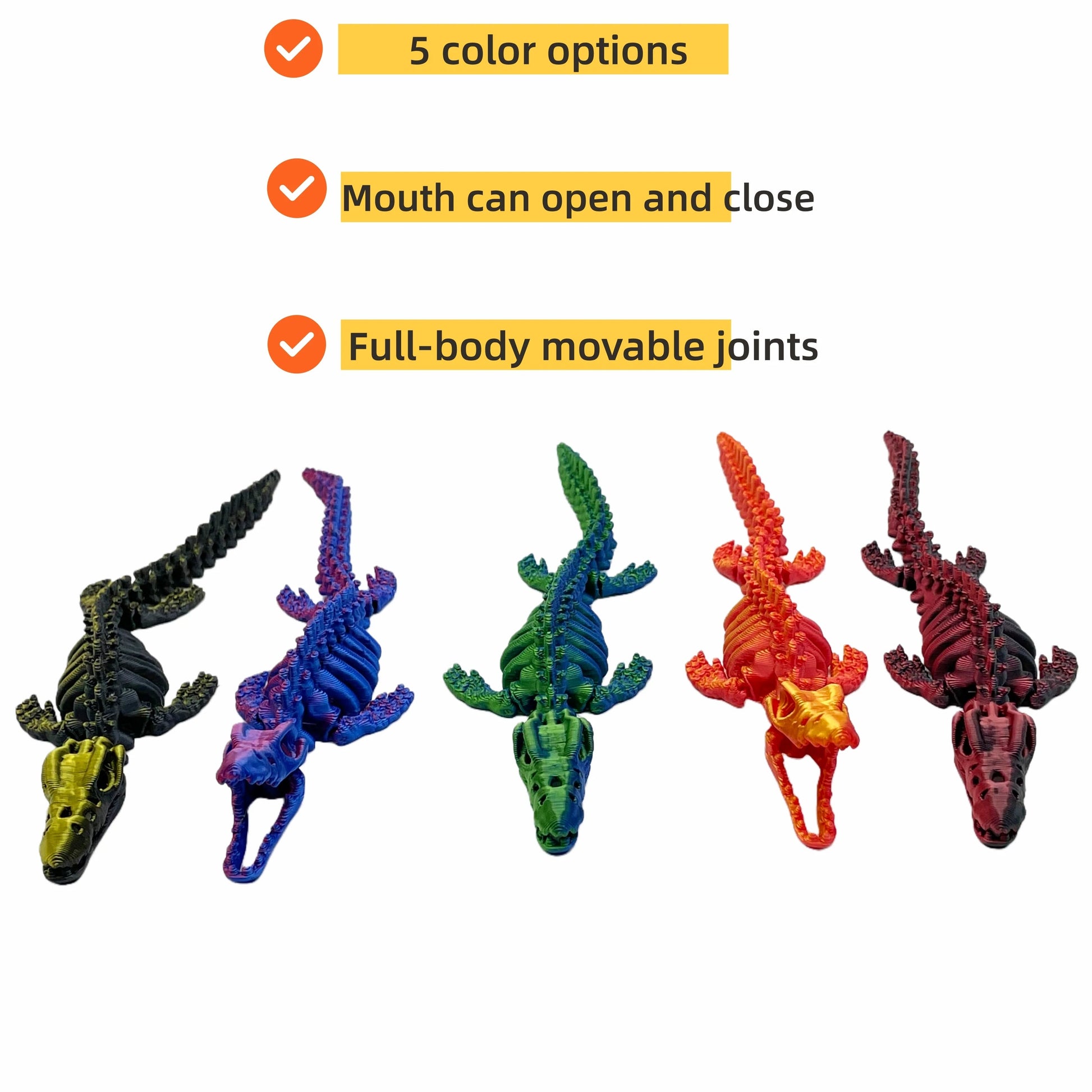 3D printed 3-piece plesiosaur toy figurine, with movable joints, perfect for birthdays, Christmas, Halloween, etc Elk-Valley 3D