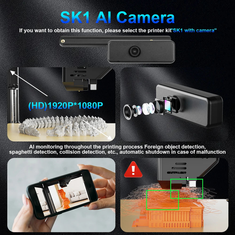 TWOTREES SK1 3D Printer 700mm/s High-Speed Core XY All-Metal Structure Automatic Leveling Quick heat 300°C Nozzle 256x256x256mm