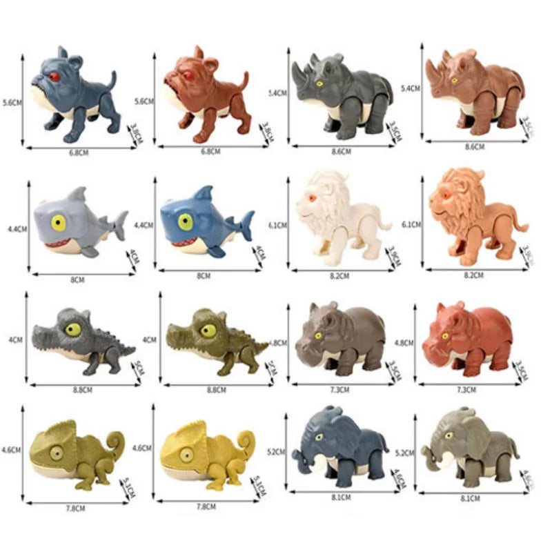 Children Jurassic Biting Finger Dinosaur Animals Model Toys Movable Joints Tricky Chameleon Hippo Kids Birthday Christmas Gifts Elk-Valley 3D