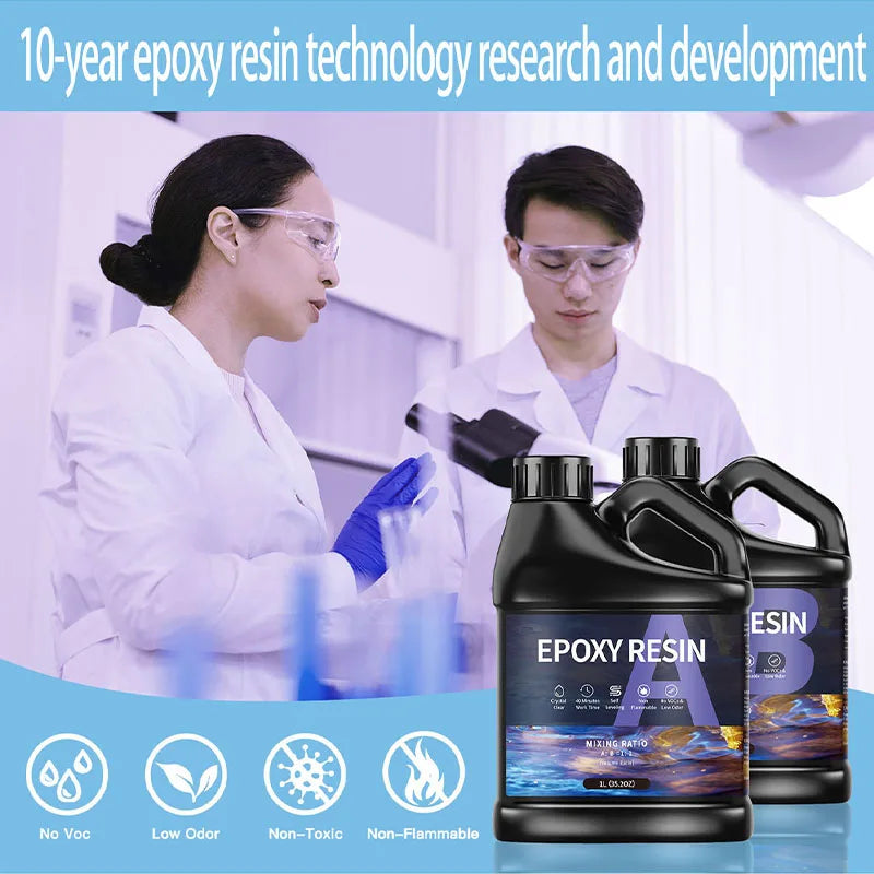 1:1 AB Epoxy Resin Glue Kits 500/1000ml High Adhesive Hardener Crystal Glue Set For DIY Resin Mold Jewelry Making Supplies Elk-Valley 3D