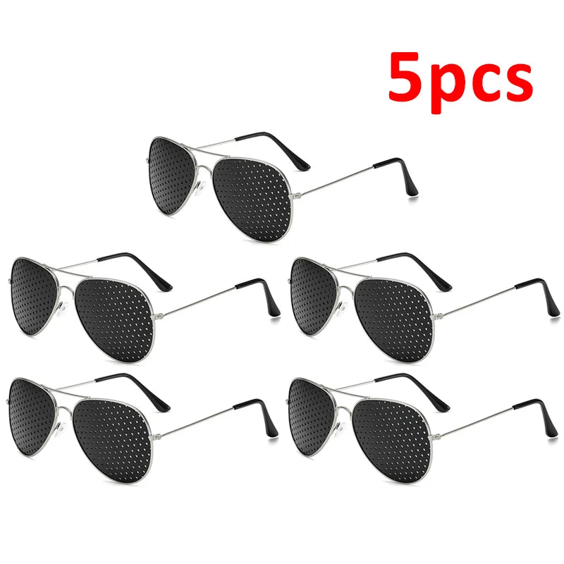 1-5PCS Anti-myopia Astigmatism Glasses With Holes Vision Correction Fatigue Pin Hole Glasses For Men Women Eyesight Improvement Elk-Valley 3D