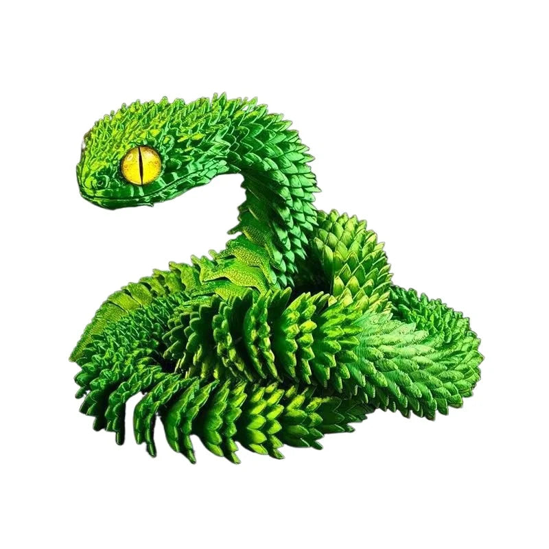 3D Printed Snake Multi-Joint Rotatable Stereoscopic Snake Office Desktop Ornament Home Decor Animal Model Figurine Car Decor Elk-Valley 3D