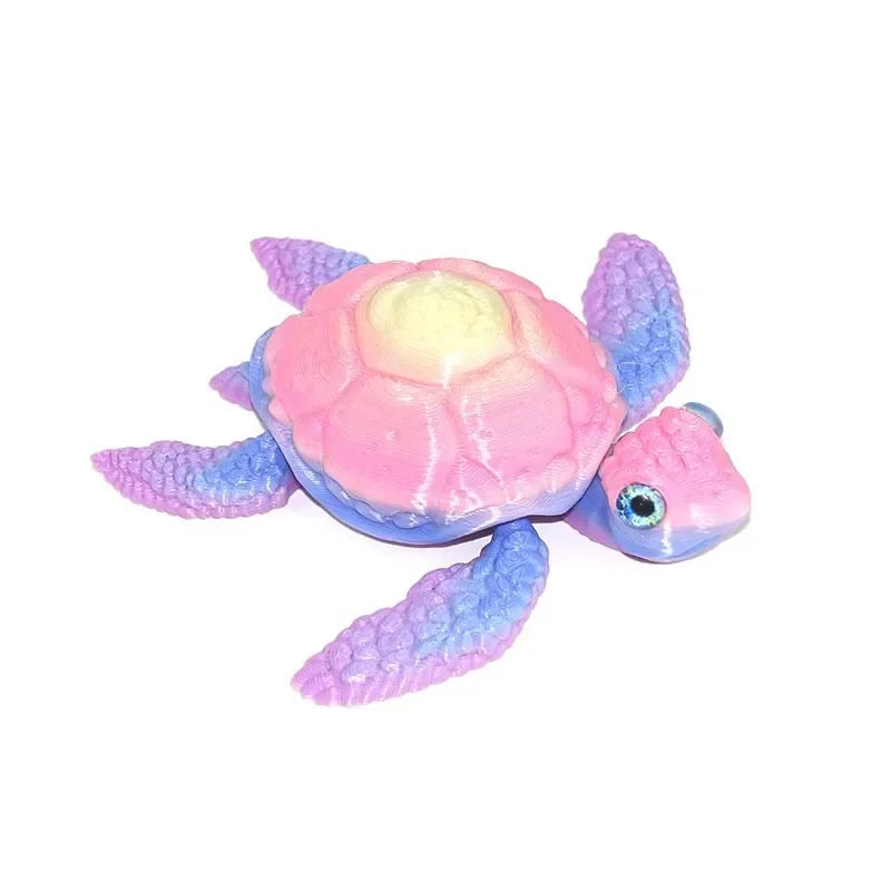 3D Printed Turtle Multi Joint Movable Ornament Versatile Shapes Creative Home Office Desktop Ornament 2025 New Year Gift Crafts Elk-Valley 3D