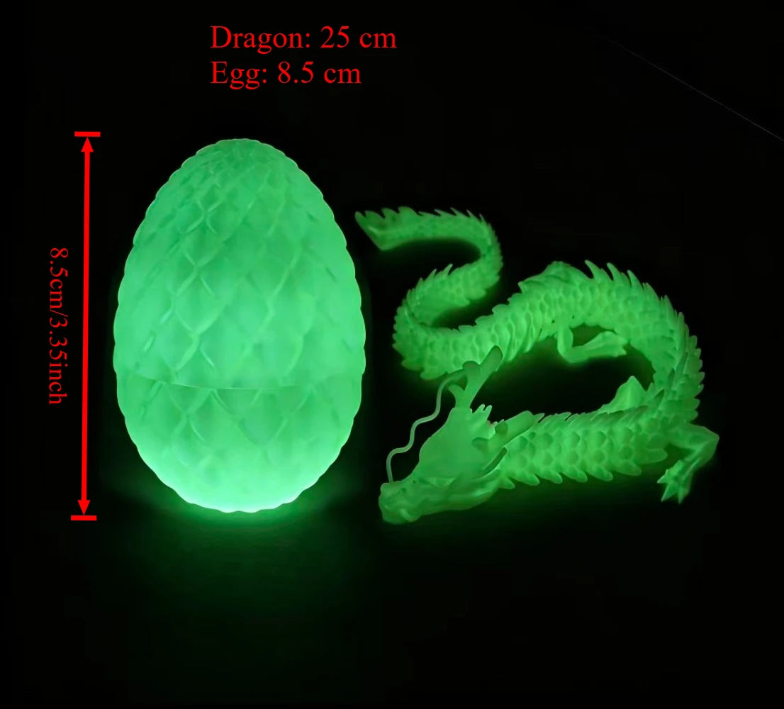 Chinese Dragon Surprise Egg Toy, 3D Movable Joint Dragon Model, Mini Desktop Decoration, Unique Art Craft Gift for Adults & Kids Elk-Valley 3D