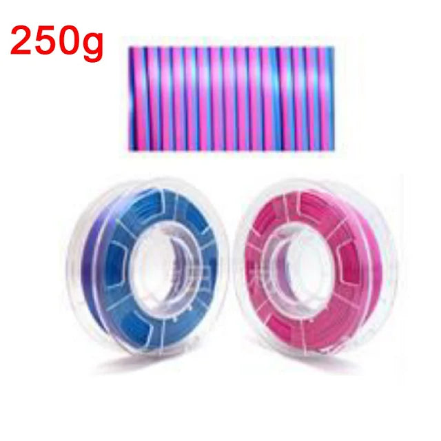 Dual Color Filament Silk PLA 1.75mm 1kg 500g 250g 3D Printer Plastic Material Two Colors Filament PLA Black Red Green Bundle New Elk-Valley 3D