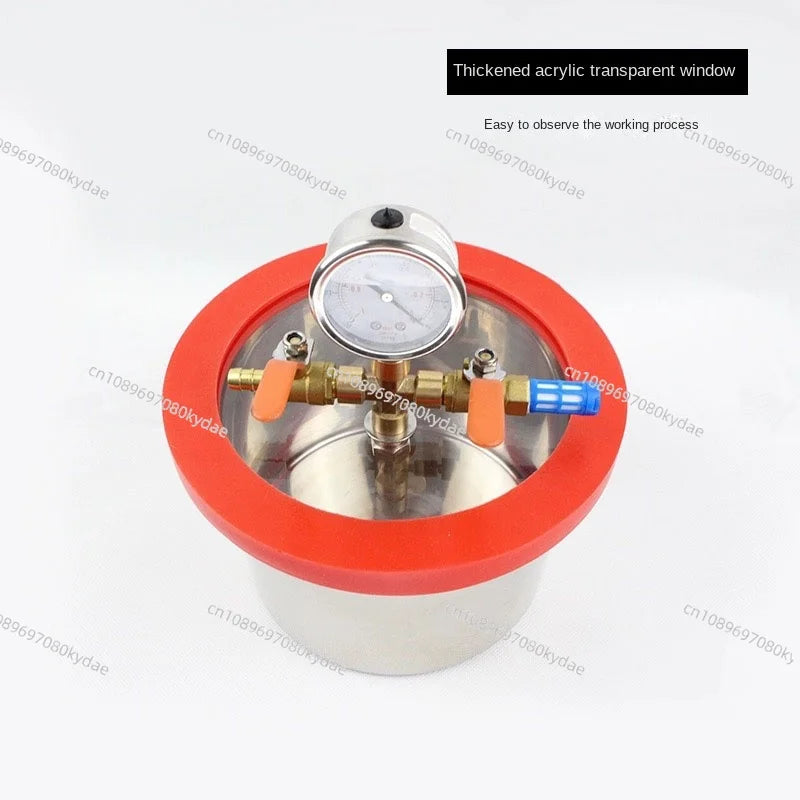 NEW Vacuum degassing chamber 3L stainless steel 20CM diameter epoxy resin vacuum defoaming barrel 12MM thickness acrylic cover Elk-Valley 3D