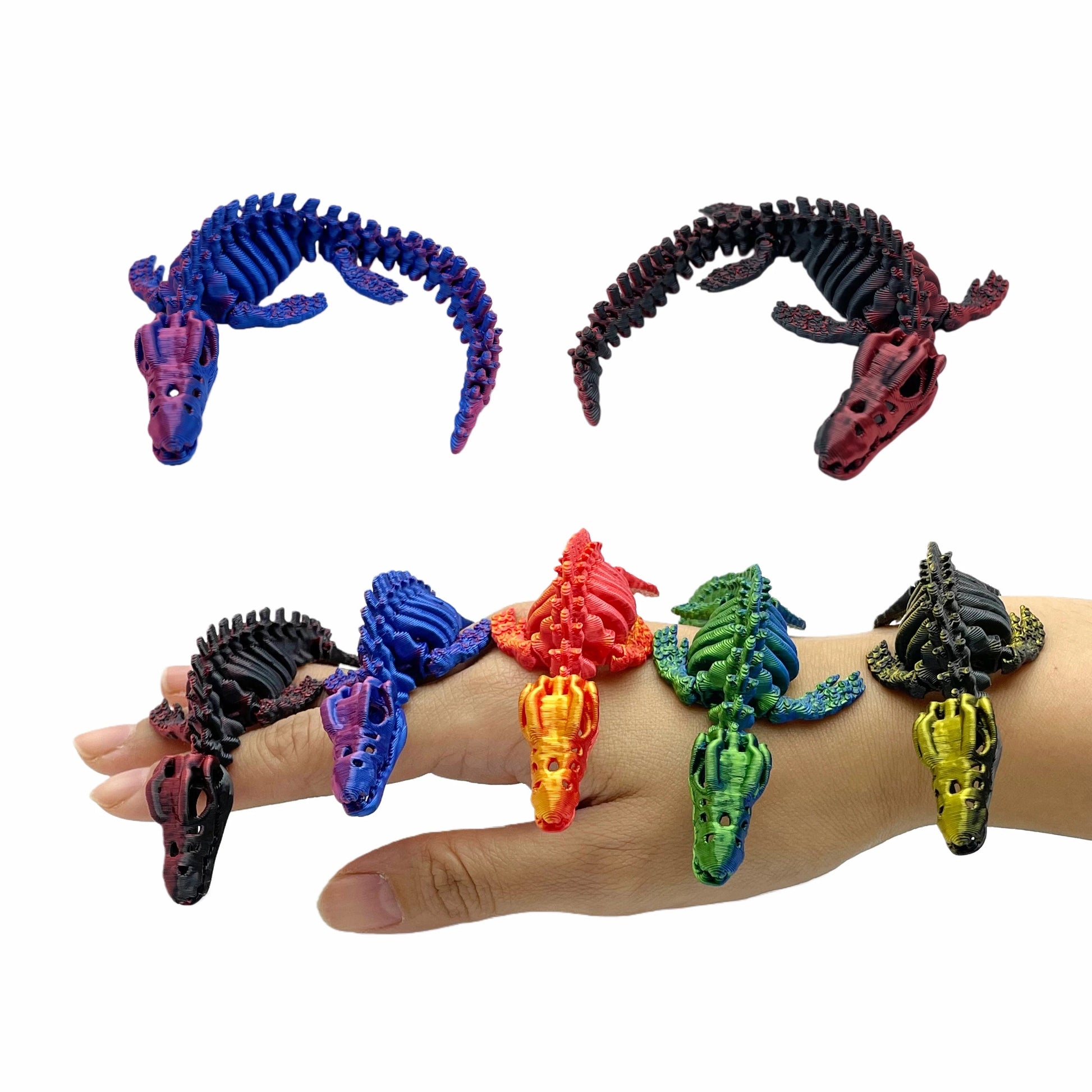 3D printed 3-piece plesiosaur toy figurine, with movable joints, perfect for birthdays, Christmas, Halloween, etc Elk-Valley 3D