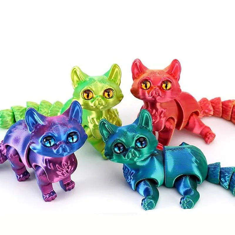 12/16cm 3D Printed Articulated Cute Cats Figurine Miniature Living Room Decor Car Desktop Home Decoration Accessories Kids Gifts Elk-Valley 3D