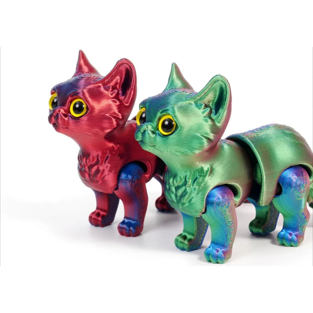 3D Printed Cute Cats Tail Joint Movable Kawaii Kitten Ornament Room Decor Car Decorations Desktop Decorations Gifts To Friends Elk-Valley 3D