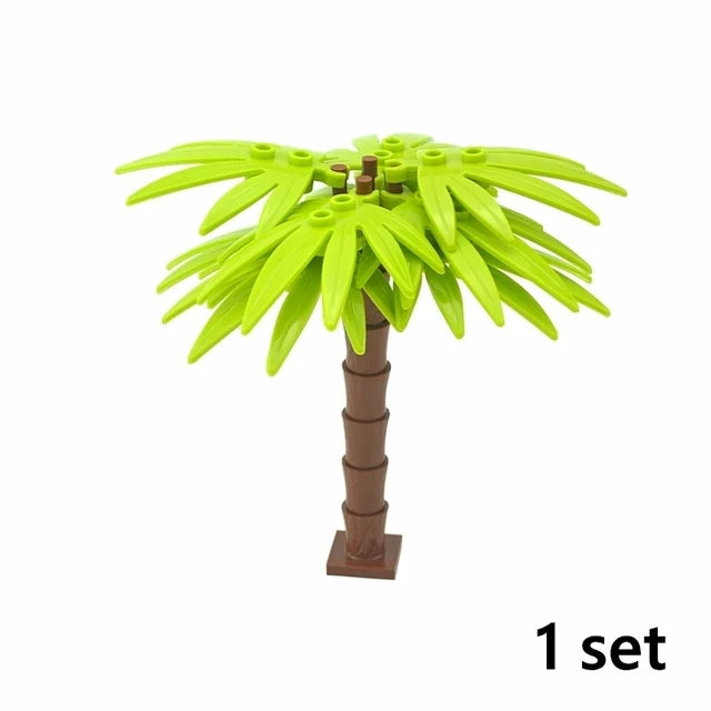 DIY Plant Tree City Bricks Assemble MOC Pine Christmas Tree Model Building Blocks Educational Sunflower Brick For Children Gifts Elk-Valley 3D