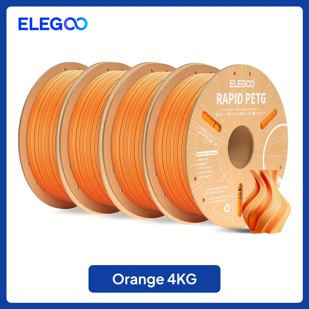 ELEGOO Rapid PETG Filament 1.75mm 1KG,High Speed 30-600mm/s 3D Printer Filament 1kg Fits for Most FDM 3D Printers Elk-Valley 3D