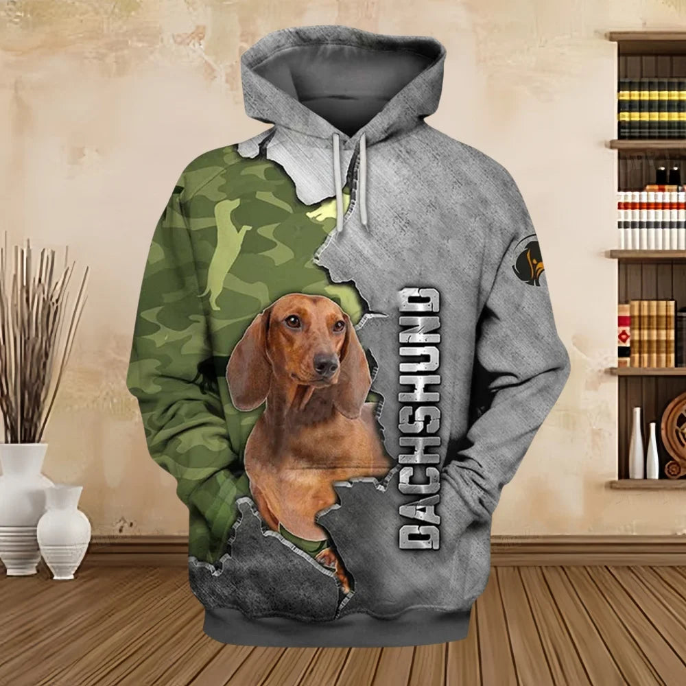 2024 New Hoodies 3D Graphic Silver Ribbon Hoodies Animals Dog Belgian Malinois Sweatshirts Casual Harajuku Sportswear Clothing Elk-Valley 3D