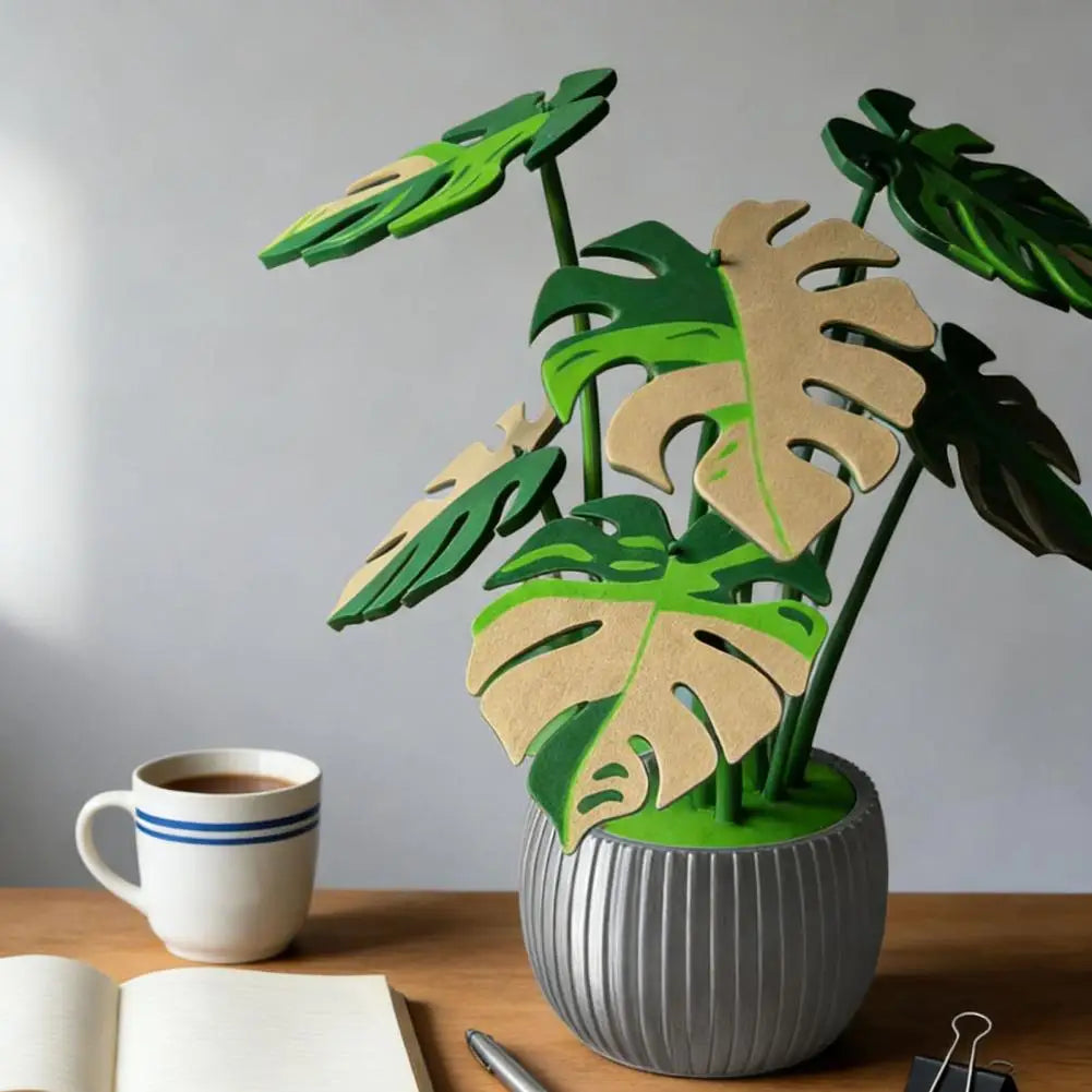 Monstera Leaf Coaster Leaf Shape 3D Printed Dining Table Coasters Tropical Leaf Coaster Heat Resistant PLA Anti-scald Mat Elk-Valley 3D