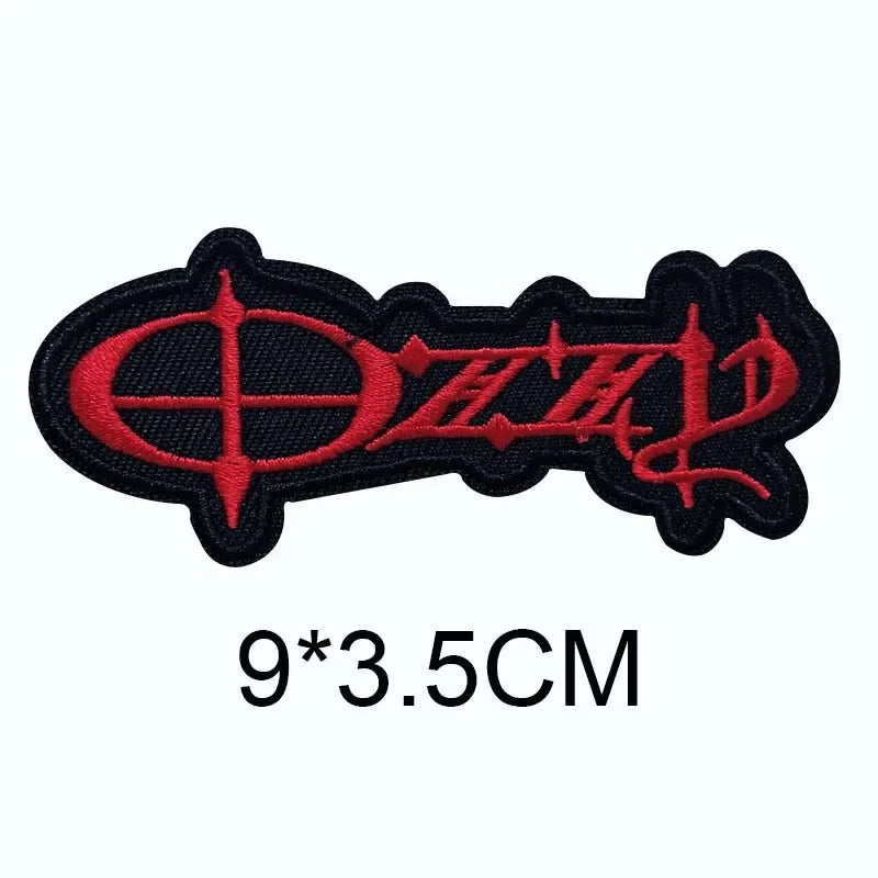 5PCS/ Text Clothing Stickers Fabric Applique Embroidery Iron On Patches,Punk Rock Music Band Badges Clothes Striped Sewing Patch Elk-Valley 3D