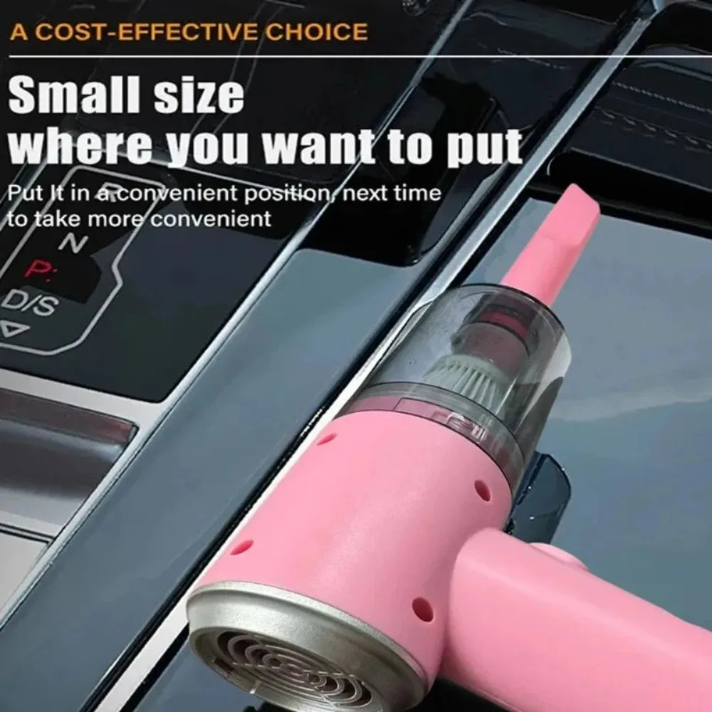 3 In1 Portable Handheld Car Vacuum Cleaner Mini Compressed Air Dust Collector Strong Blowing Suction Cordless Hairdryer For Auto Elk-Valley 3D