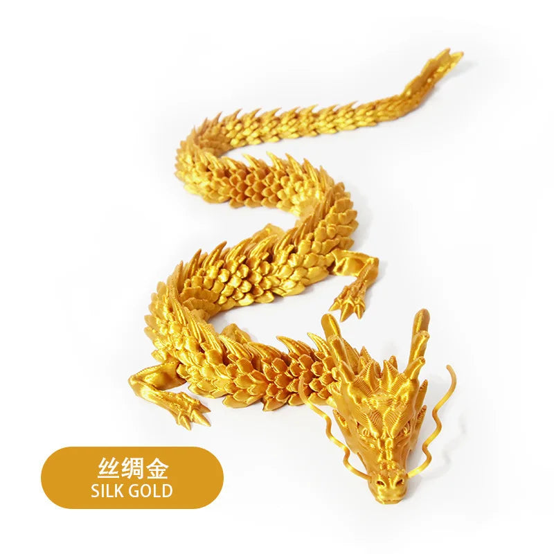 30/60cm 3D Printed Chinese Dragon Figurine Toys Full Body Joints That Can Move Dragon Model Ornaments Toys for Kids Xmas Gift Elk-Valley 3D