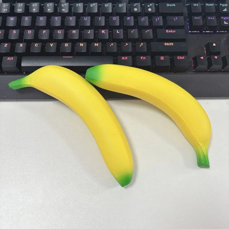 Fake Banana Squishy Toys Soft Lightweight & Durable PU Foam Fruit Squeeze Toy Fun & Relaxing with Realistic Look Funny Prop Elk-Valley 3D