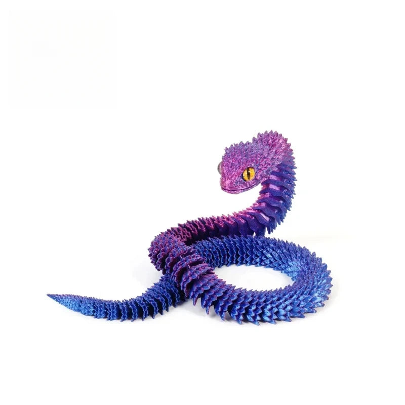 3D Printed Snake Multi-Joint Rotatable Stereoscopic Snake Office Desktop Ornament Home Decor Animal Model Figurine Car Decor Elk-Valley 3D