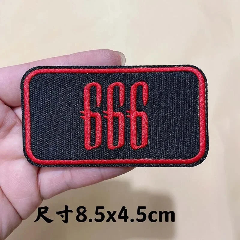 5PCS/ Text Clothing Stickers Fabric Applique Embroidery Iron On Patches,Punk Rock Music Band Badges Clothes Striped Sewing Patch Elk-Valley 3D