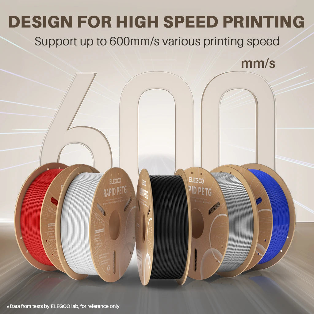 ELEGOO Rapid PETG Filament 1.75mm 1KG,High Speed 30-600mm/s 3D Printer Filament 1kg Fits for Most FDM 3D Printers Elk-Valley 3D