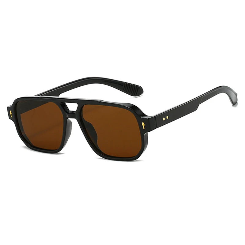 1pcs/4pcs Brand Fashion Square Women Men Sunglasses Retro Rivets Women Brand Designer Shades UV400 Sun Glasses Shades Elk-Valley 3D