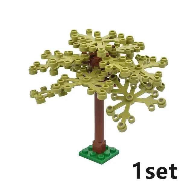 DIY Plant Tree City Bricks Assemble MOC Pine Christmas Tree Model Building Blocks Educational Sunflower Brick For Children Gifts Elk-Valley 3D