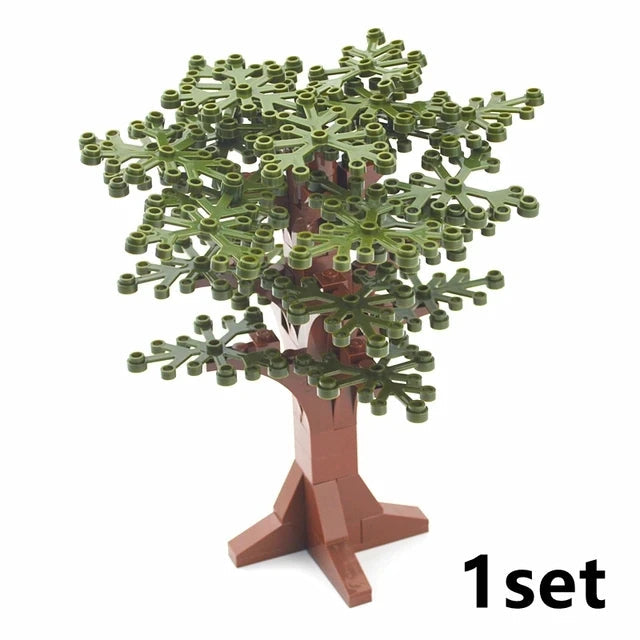 DIY Plant Tree City Bricks Assemble MOC Pine Christmas Tree Model Building Blocks Educational Sunflower Brick For Children Gifts Elk-Valley 3D