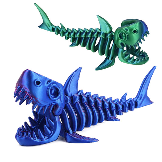 3D printed shark with movable joints, creative new children's toys, decorative ornaments, handicrafts, figurines, gifts