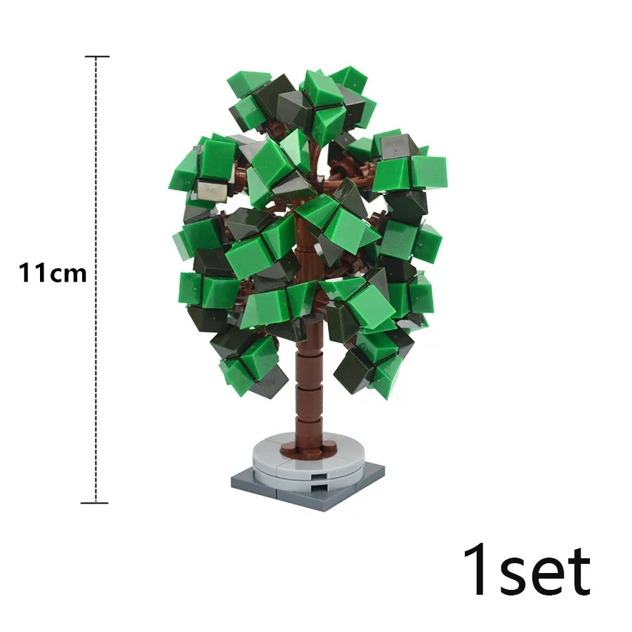 DIY Plant Tree City Bricks Assemble MOC Pine Christmas Tree Model Building Blocks Educational Sunflower Brick For Children Gifts Elk-Valley 3D
