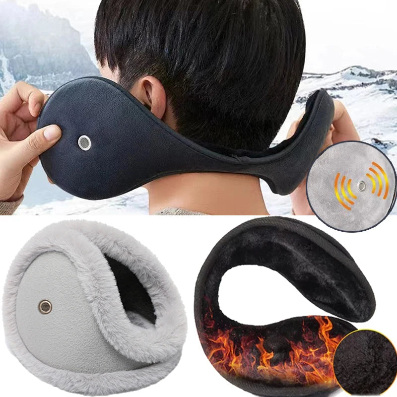 Warm Thicken Velvet Earmuffs Winter Outdoor Cycling Fleece Men Women Ear Cover Protector Plush Soft Ear Muffs Mask with Earpiece Elk-Valley 3D