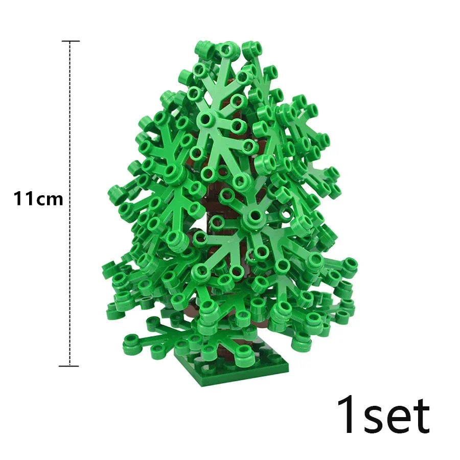 DIY Plant Tree City Bricks Assemble MOC Pine Christmas Tree Model Building Blocks Educational Sunflower Brick For Children Gifts Elk-Valley 3D