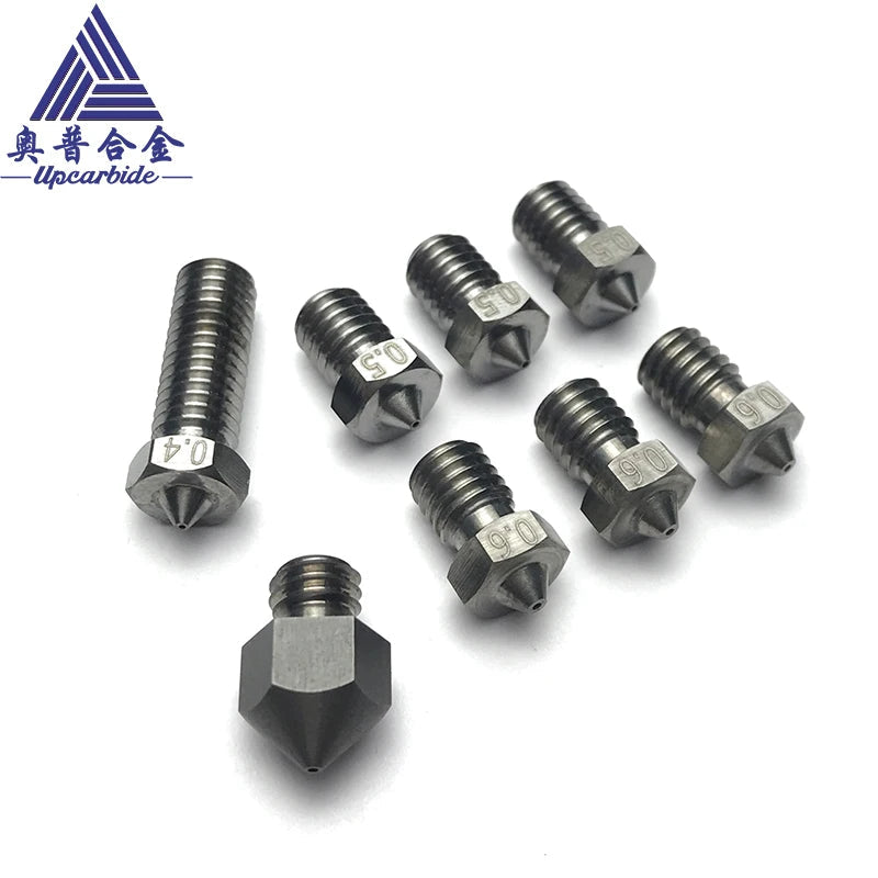 3D V6 Nozzle Solid Carbide 92.5hra Nozzle 3d Printer 0.4/0.5/0.6mm Nozzles for 3D Printer Elk-Valley 3D