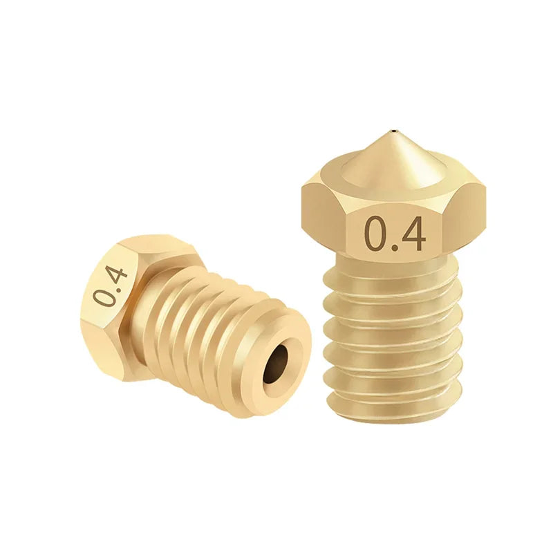 10PCS  3D Printer V6 M6 Threaded Brass Nozzle 0.2/0.25 0.3/0.4/0.5/0.6/1.0mm for 1.75/3.0mm Filament E3D V5 V6 Hotend Extruder Elk-Valley 3D