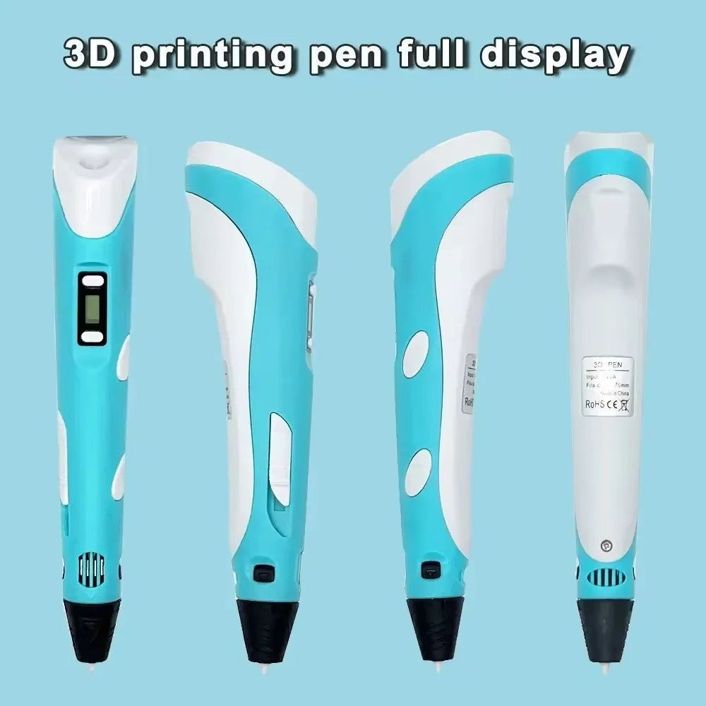 HOMEFISH Electronic 3D Printing Pen with 9M PLA Consumables High-Temperature 3D Graffiti Tool Intelligent Toy Gift Elk-Valley 3D