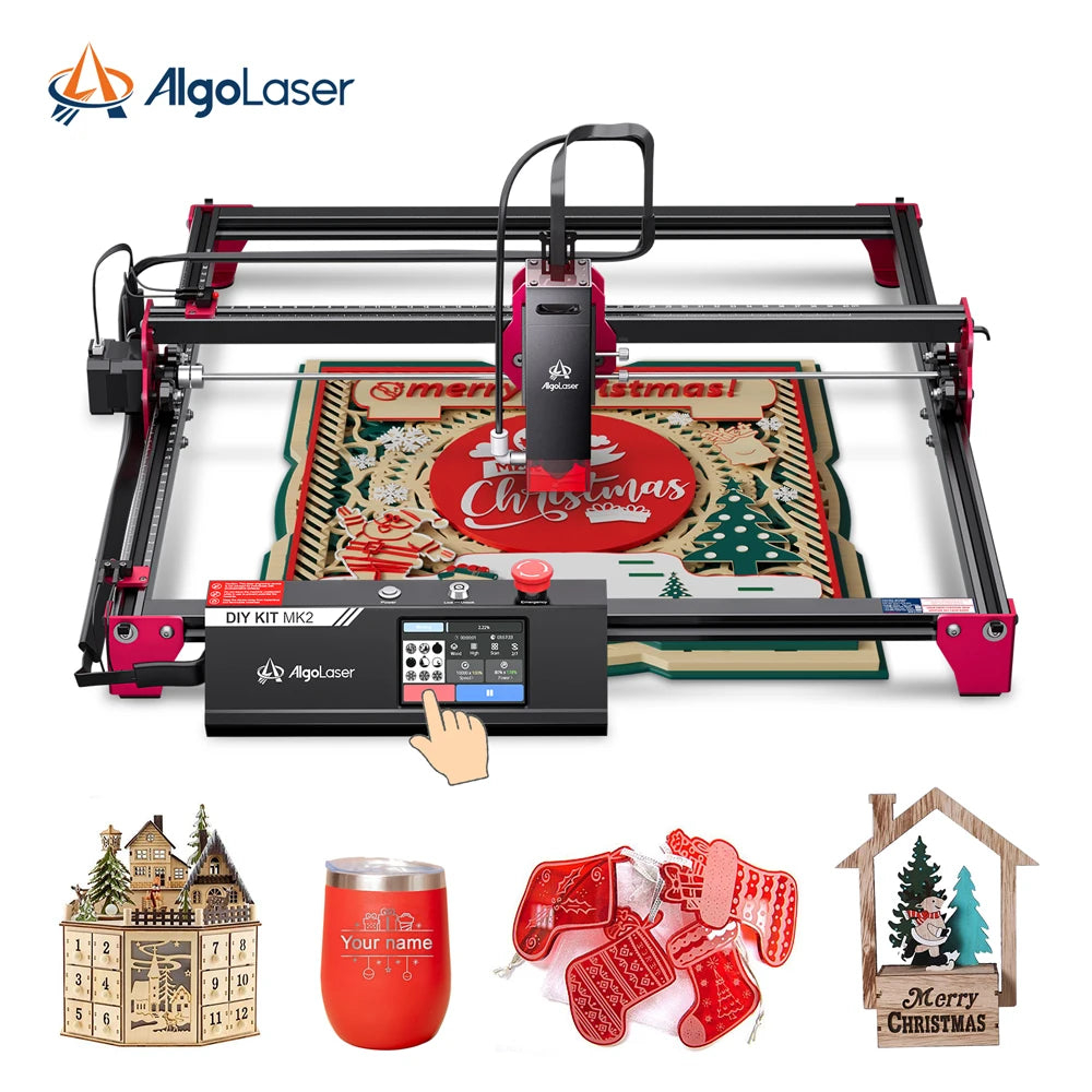 Algolaser 10W Laser Engraver Cutter 3.5”Color Touch Screen For Beginner Wifi Router  Table Woodworking Engraving Cutting Machin Elk-Valley 3D