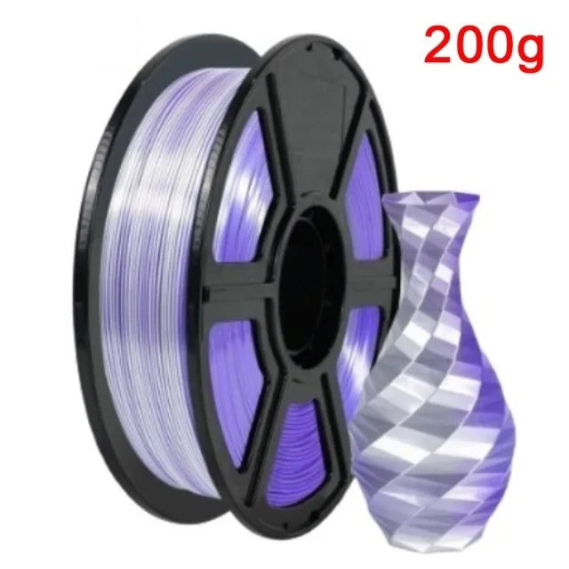 200G Dual Color Filament Silk PLA 1.75mm FDM 3D Printer Plastic Material Shiny Filament PLA Multicolor Black Red Blue Gold Elk-Valley 3D