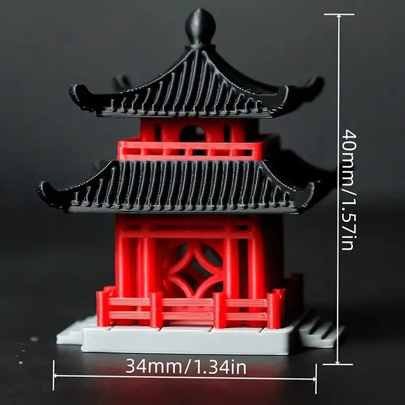 Miniature Archway Statue Ancient Building Model Japanese Garden Decor Fish Tank Decor Memorial Gate Mini Aquarium Decorations Elk-Valley 3D