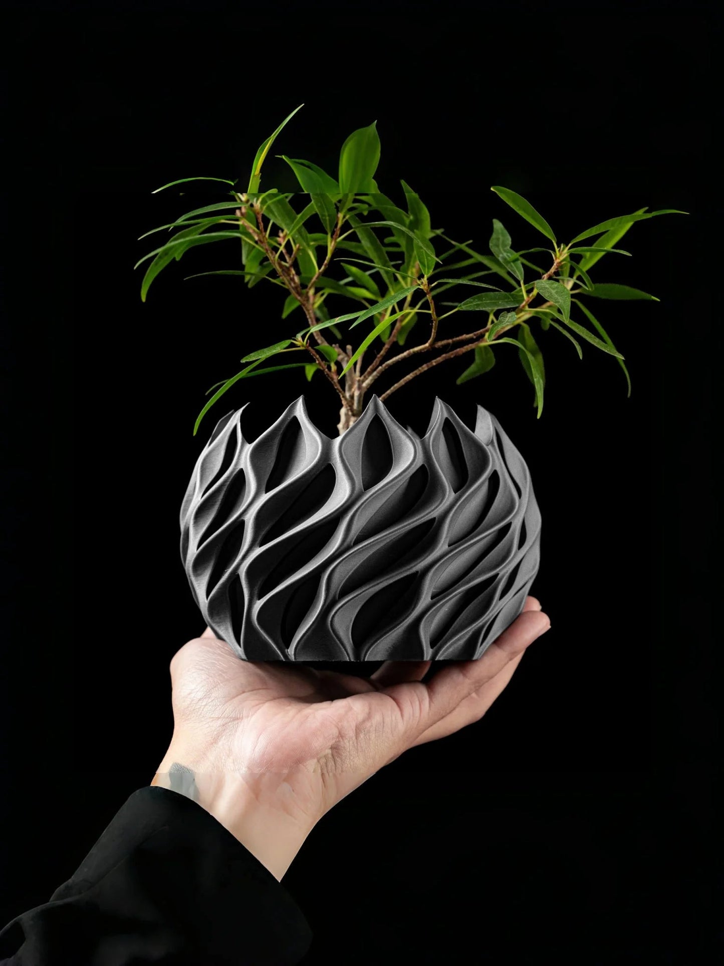 3D Printed Flower Pot, Biodegradable Texture Design - Modern Planters for Indoor Outdoor, Gardening Decor, Macetas para Plantas Elk-Valley 3D