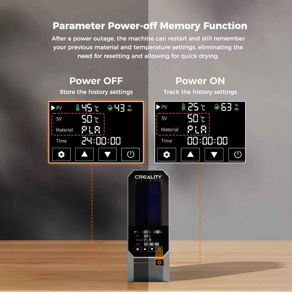 Creality Space Pi/Plus Filament Dryer Box 1KG Filament Storage Keeping Dry Adjustable Temperature 45℃-70℃ Hot-air Heating 48h Elk-Valley 3D